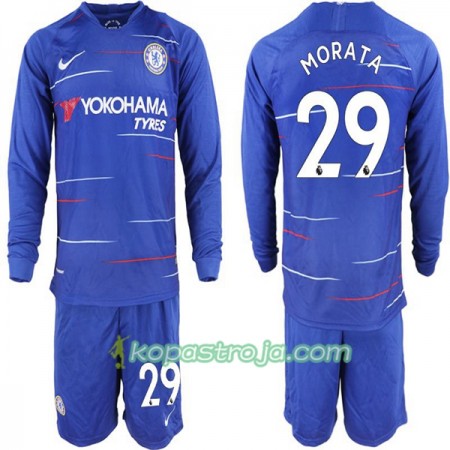 Billiga Fotbollströjor Chelsea Alvaro Morata 29 Barn Hemma tröja 2018/19 Långärmad